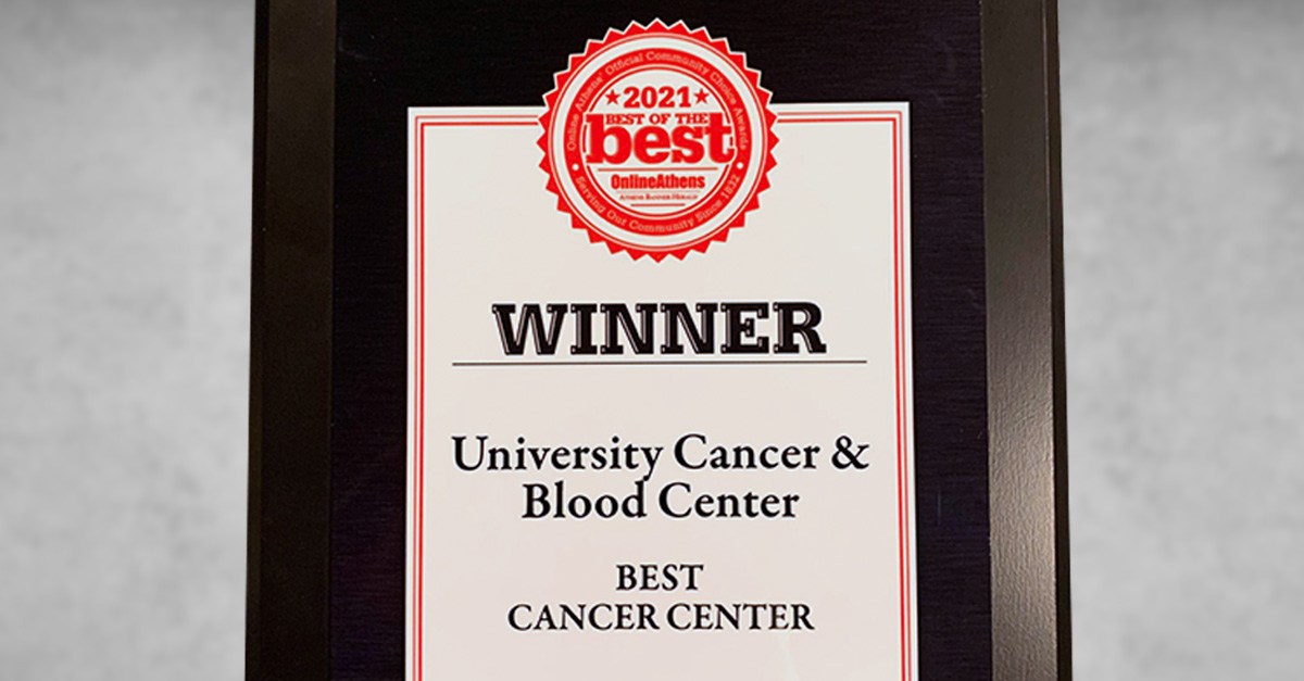 2021 Winner of the Best Cancer Center: University Cancer & Blood Center